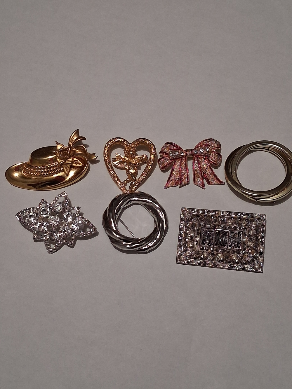 Gold and Silver Tone Mixed Metal Costume Jewelry Brooch Lot - Assorted Pins